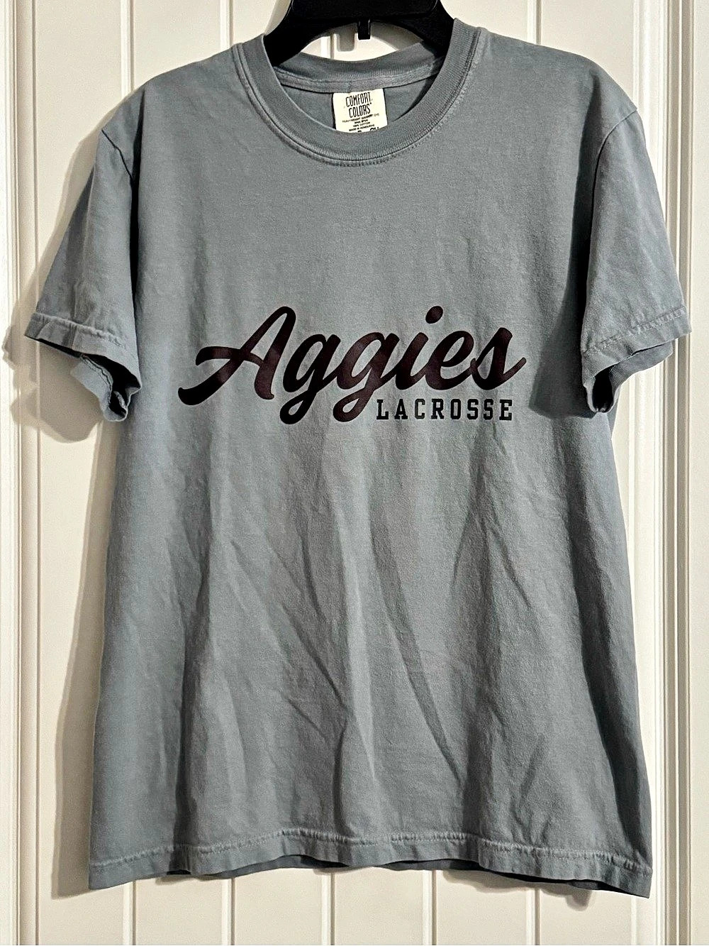 Aggies Lacrosse graphic tee Gray Cotton Size Small Tee